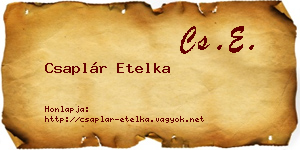 Csaplár Etelka névjegykártya