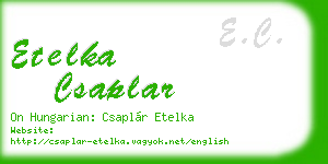 etelka csaplar business card